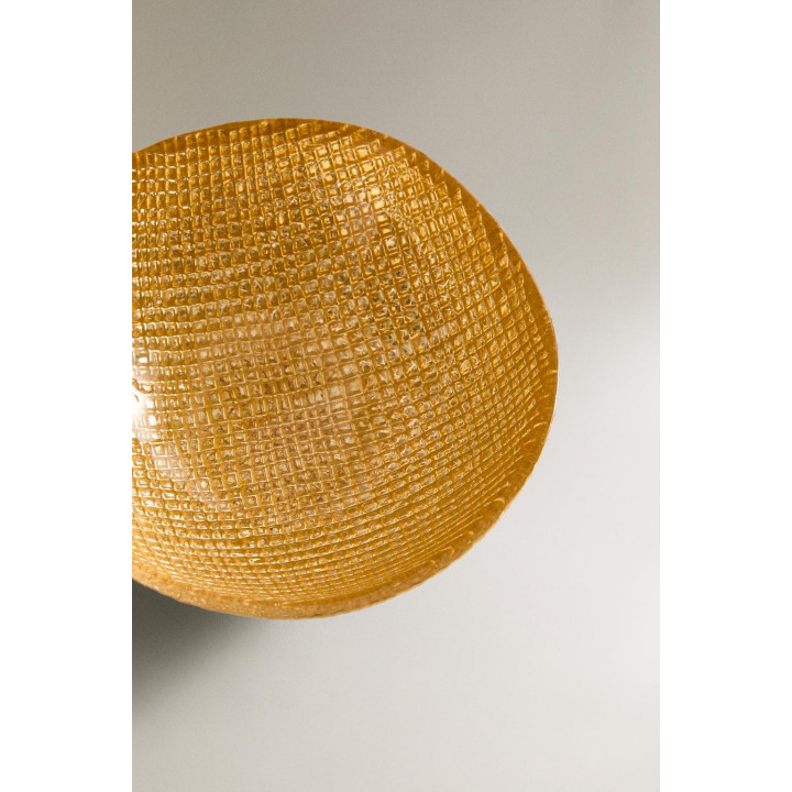 Золотая неправильная стеклянная чаша