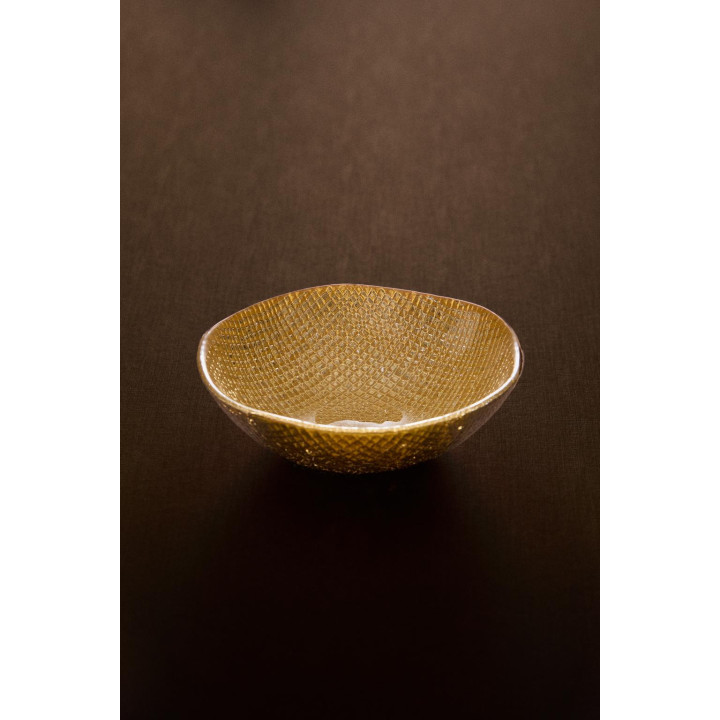 Золотая неправильная стеклянная чаша