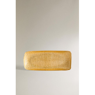 Золотая неправильная стеклянная поднос-тарелка