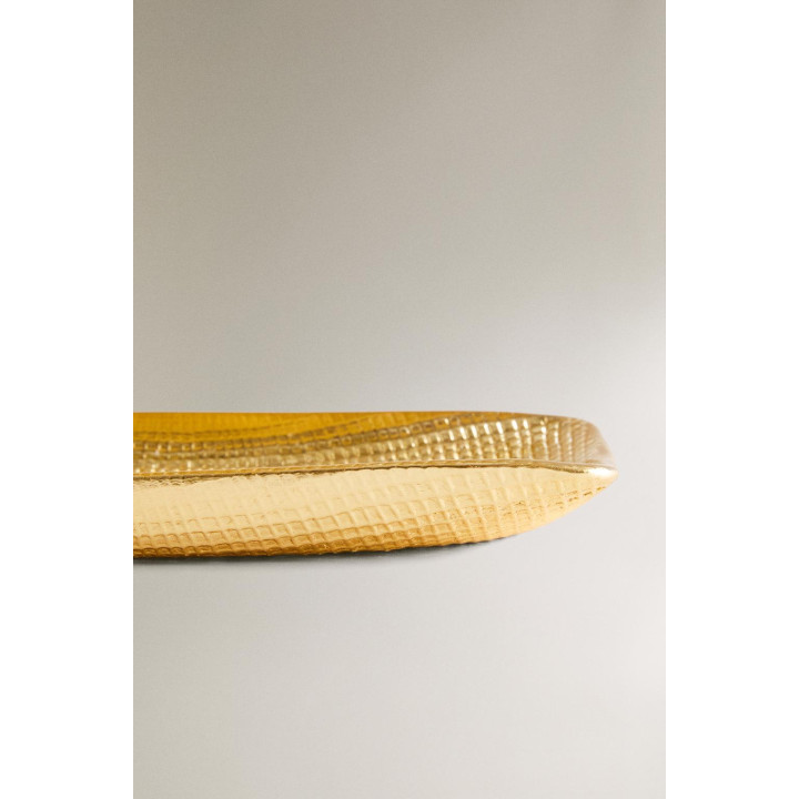 Золотая неправильная стеклянная поднос-тарелка