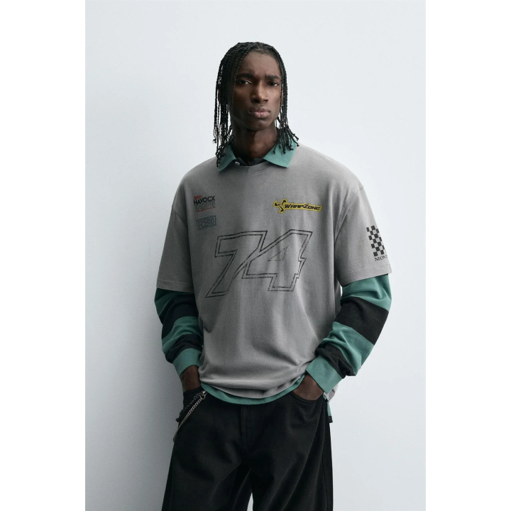 ФУТБОЛКА С МОТОЦИКЛЕТНЫМ ПРИНТОМ