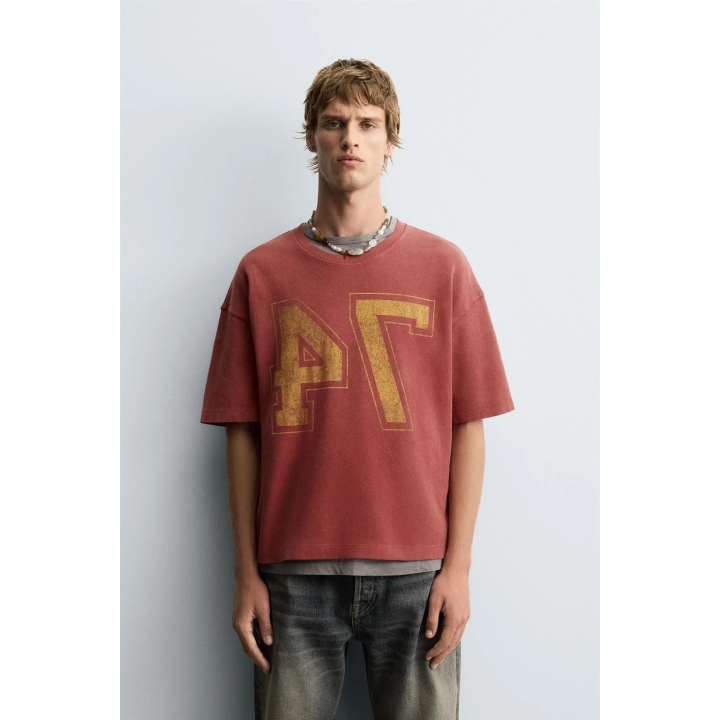 ФУТБОЛКА VARSITY ИЗ ТКАНИ С ОТКРЫТОЙ СТРУКТУРОЙ