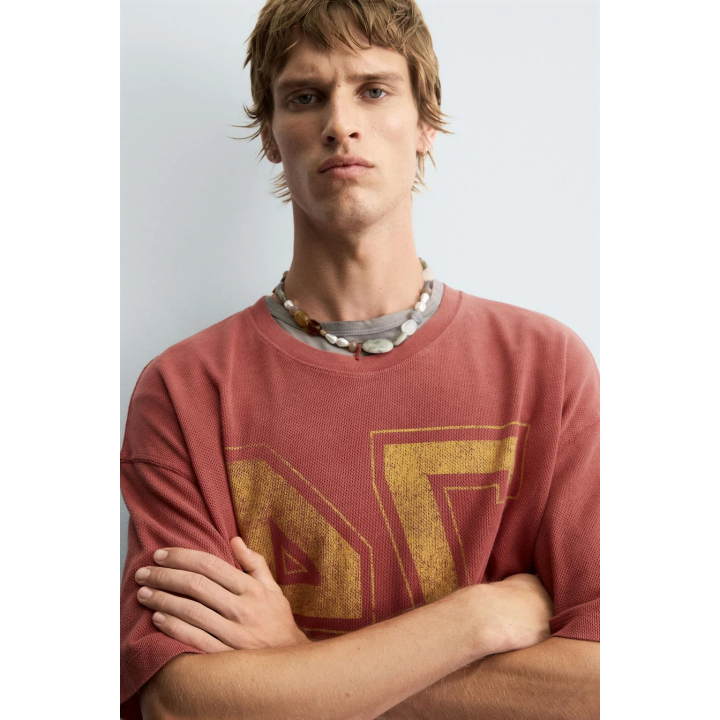 ФУТБОЛКА VARSITY ИЗ ТКАНИ С ОТКРЫТОЙ СТРУКТУРОЙ