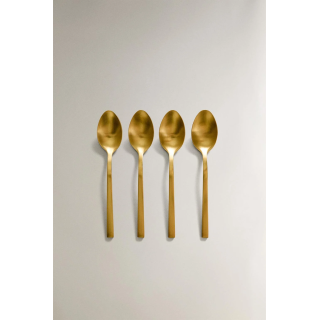 Набор золотых столовых ложек из нержавеющей стали (набор из 4 штук)