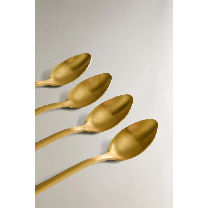 Набор золотых столовых ложек из нержавеющей стали (набор из 4 штук)