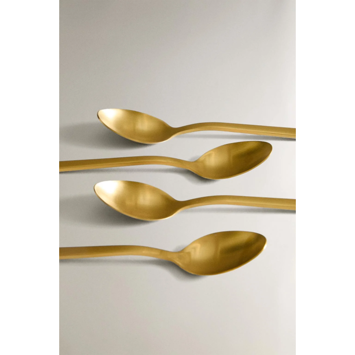 Набор золотых столовых ложек из нержавеющей стали (набор из 4 штук)