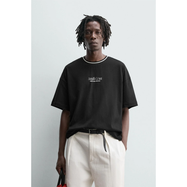 Футболка с текстурным принтом слогана