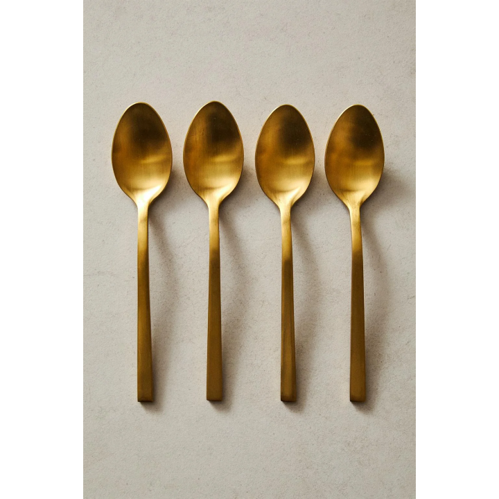 Набор золотых столовых ложек из нержавеющей стали (набор из 4 штук)