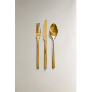Набор столовых приборов из золотистой нержавеющей стали (3 предмета)