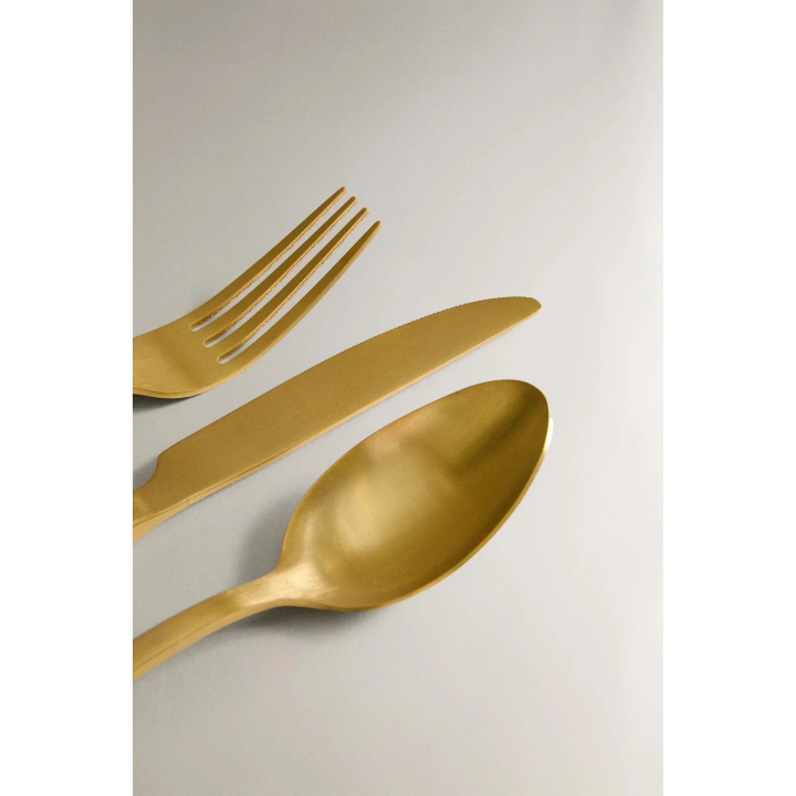 Набор столовых приборов из золотистой нержавеющей стали (3 предмета)