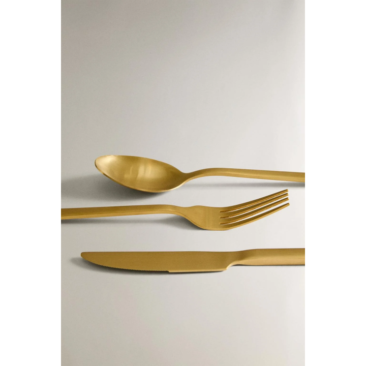 Набор столовых приборов из золотистой нержавеющей стали (3 предмета)
