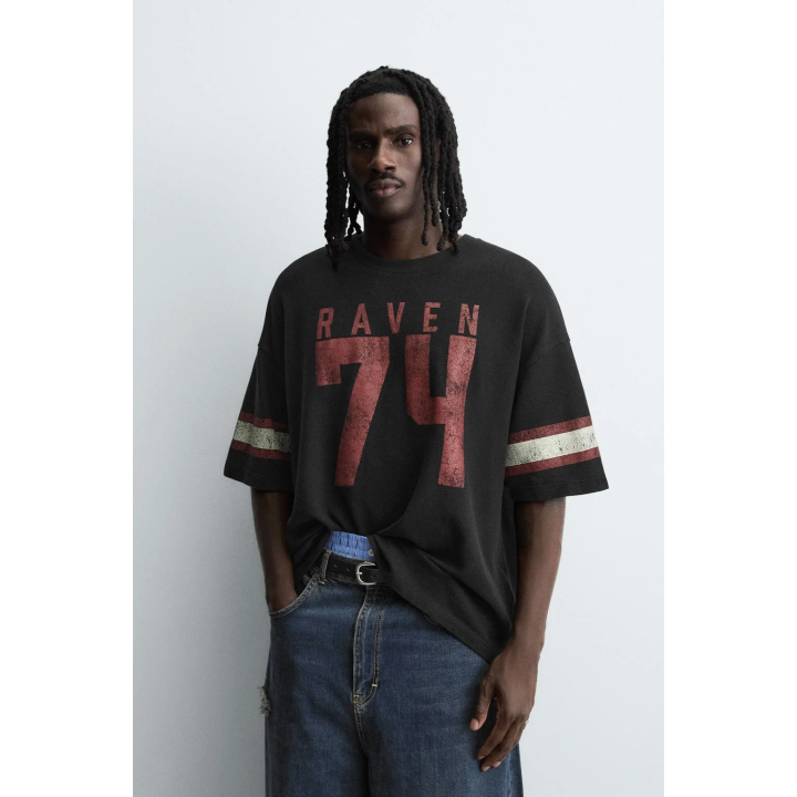 Вязанная футболка varsity с открытым трикотажем