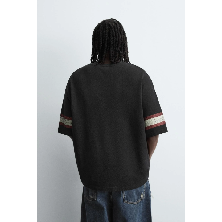 Вязанная футболка varsity с открытым трикотажем