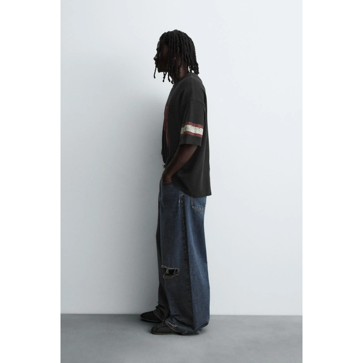 Вязанная футболка varsity с открытым трикотажем