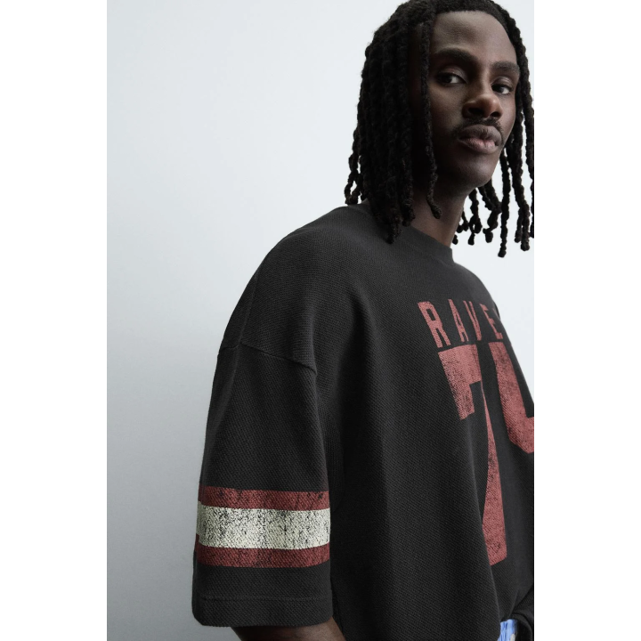 Вязанная футболка varsity с открытым трикотажем