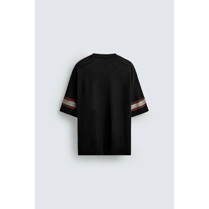 Вязанная футболка varsity с открытым трикотажем