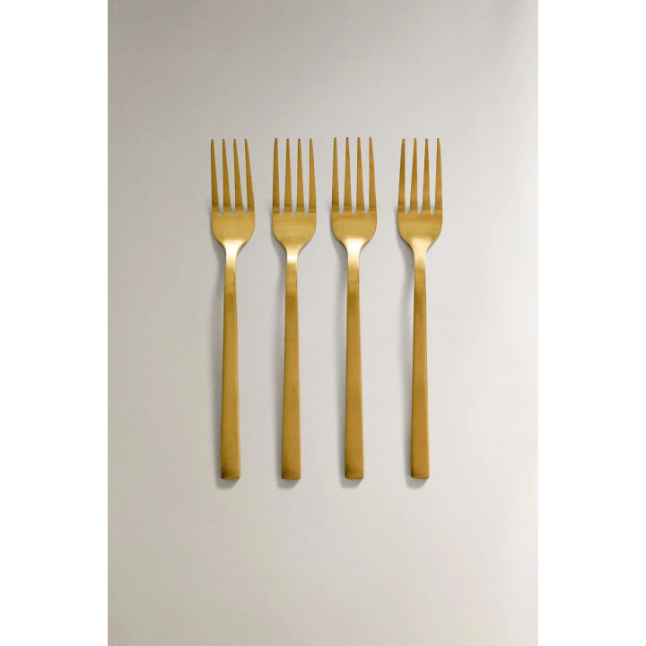 Набор золотых столовых вилок для десерта (набор из 4 шт.)