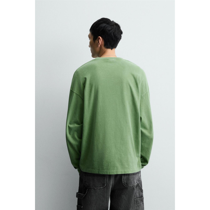 ФУТБОЛКА С НАДПИСЯМИ И ЭФФЕКТОМ ПОТЕРТОСТИ