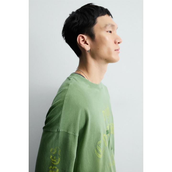 ФУТБОЛКА С НАДПИСЯМИ И ЭФФЕКТОМ ПОТЕРТОСТИ