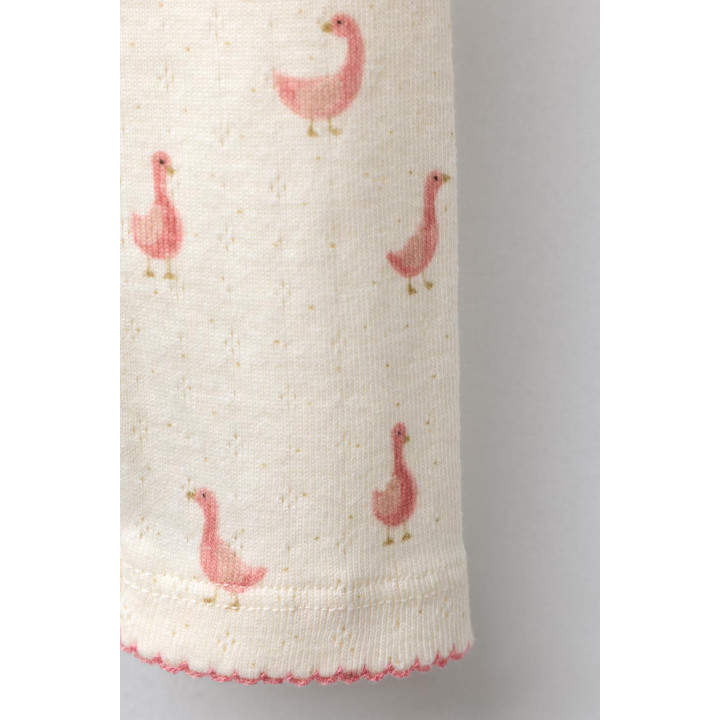 Леггинсы с резинкой и принтом гуся