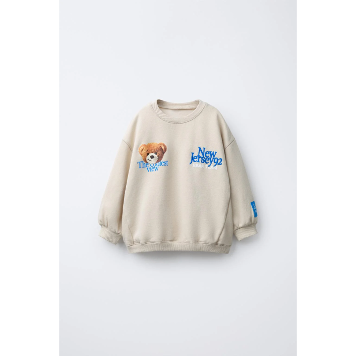 ТОЛСТОВКА С ПРИНТОМ МЕДВЕДЕЙ И ВЫШИВКОЙ ТЕКСТА