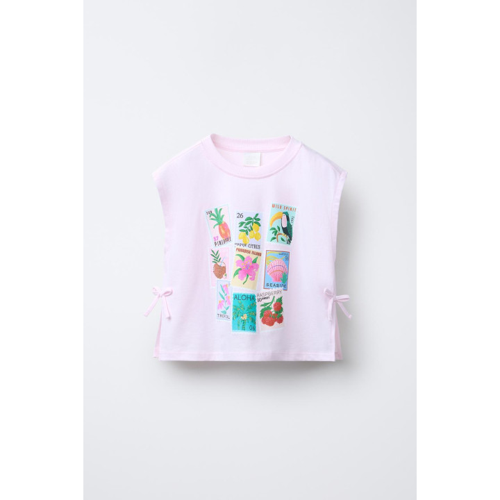 ФУТБОЛКА С ПРИНТОМ И БАНТАМИ