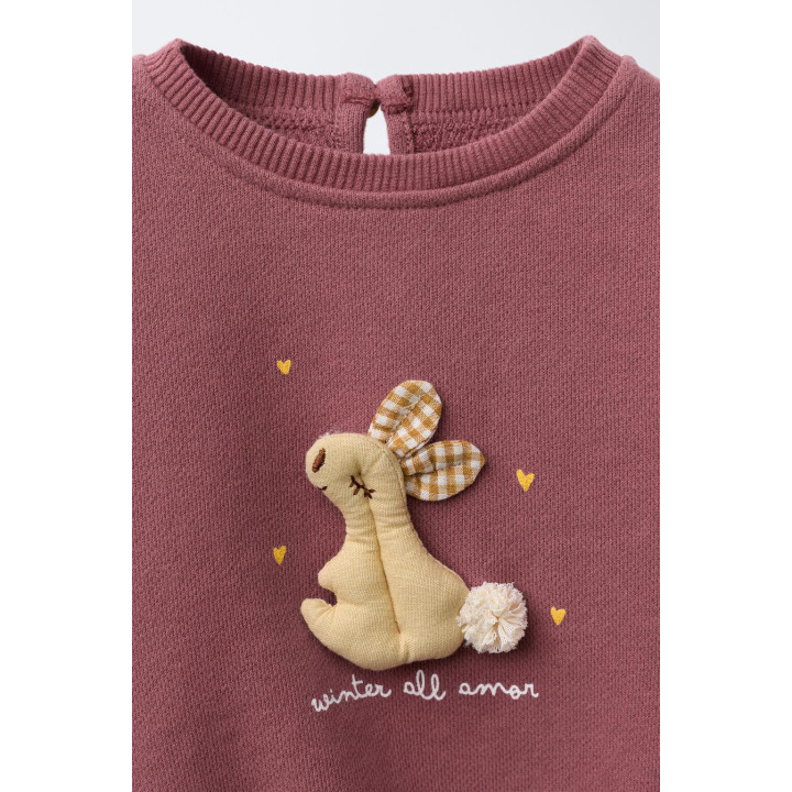 ТОЛСТОВКА С АППЛИКАЦИЕЙ «КРОЛИК»