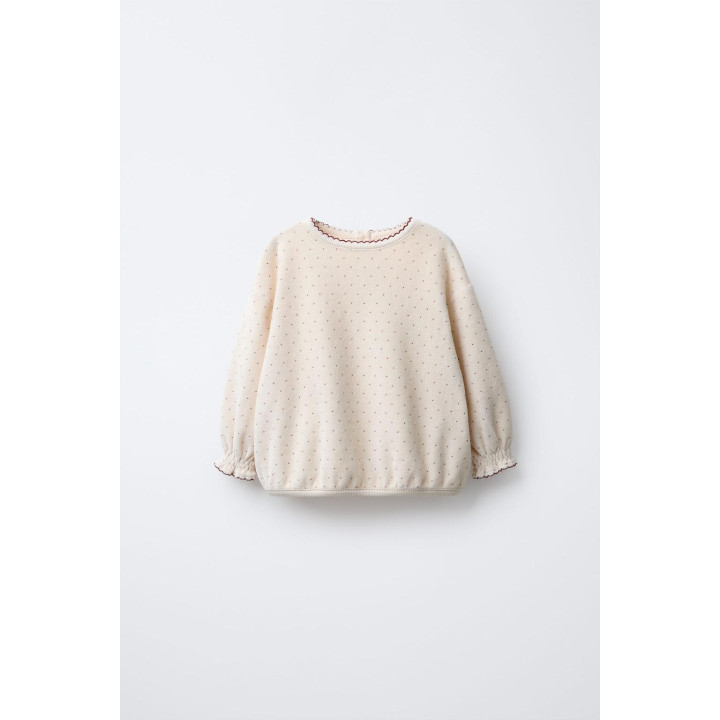 ВЕЛЬВЕТОВАЯ ТОЛСТОВКА В ГОРОШЕК