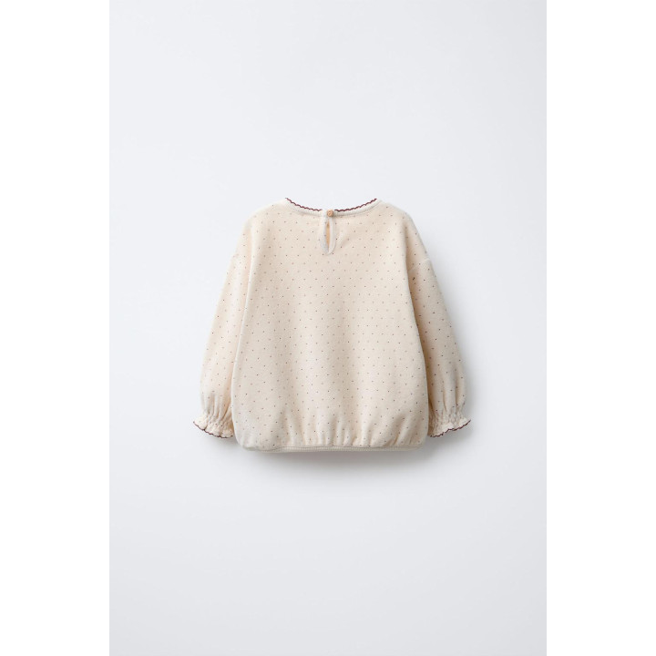 ВЕЛЬВЕТОВАЯ ТОЛСТОВКА В ГОРОШЕК