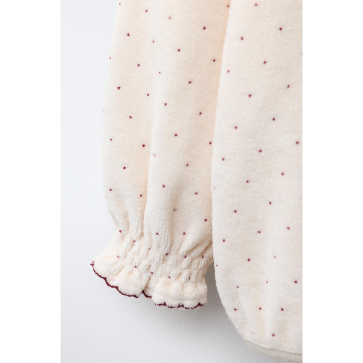 ВЕЛЬВЕТОВАЯ ТОЛСТОВКА В ГОРОШЕК