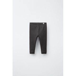 Лосины в рубчик с эластичным поясом и деталью метки