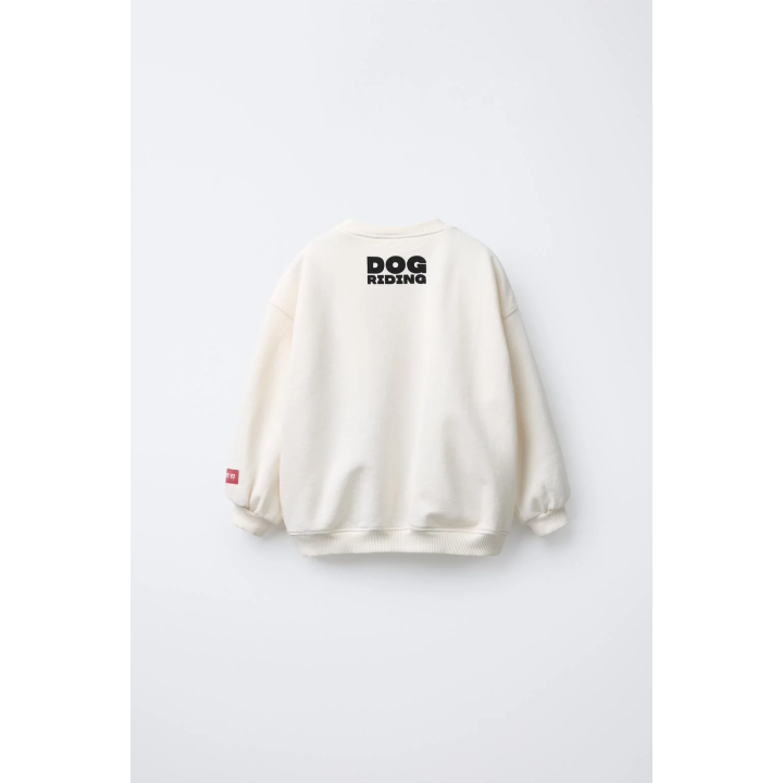 Свитшот с принтом собаки и бархатным слоганом