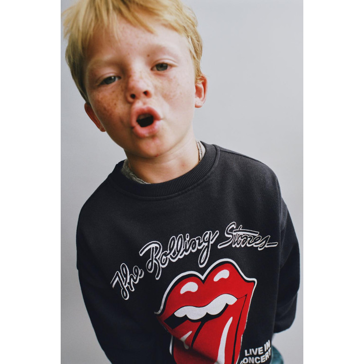 ТОЛСТОВКА С ФЛОКОВЫМ ПРИНТОМ ROLLING STONES ©