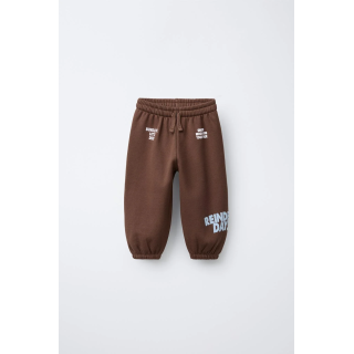 Брюки со стразным текстильным принтом