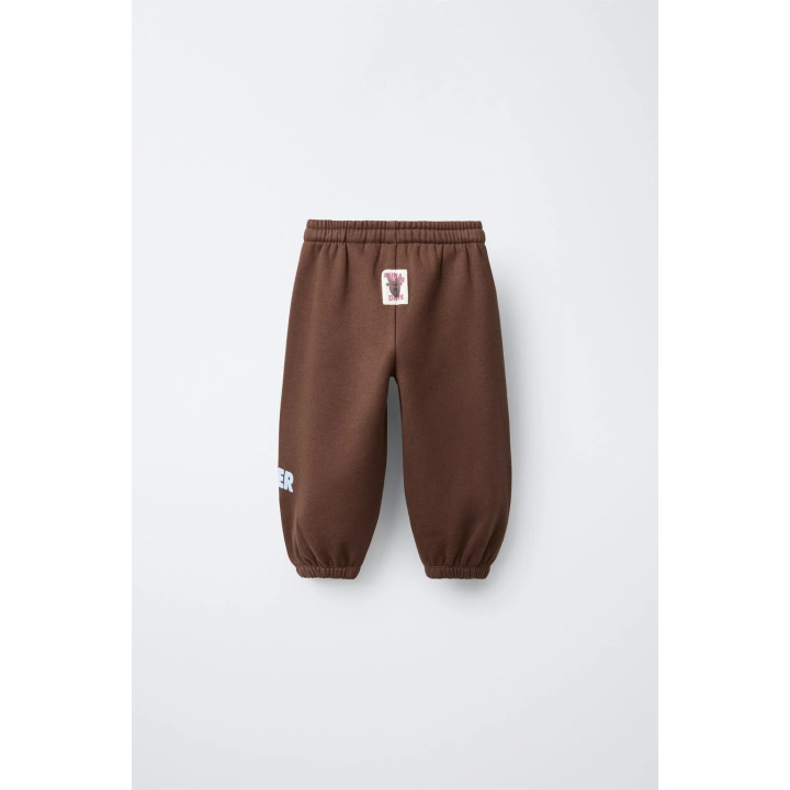 Брюки со стразным текстильным принтом