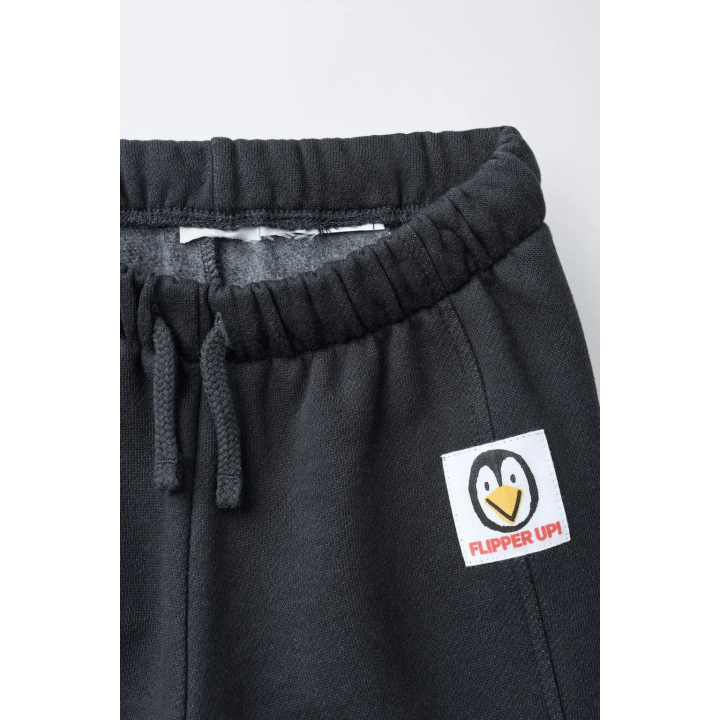 БРЮКИ-ДЖОГГЕРЫ С ТЕКСТОВЫМ ФЛОКОМ