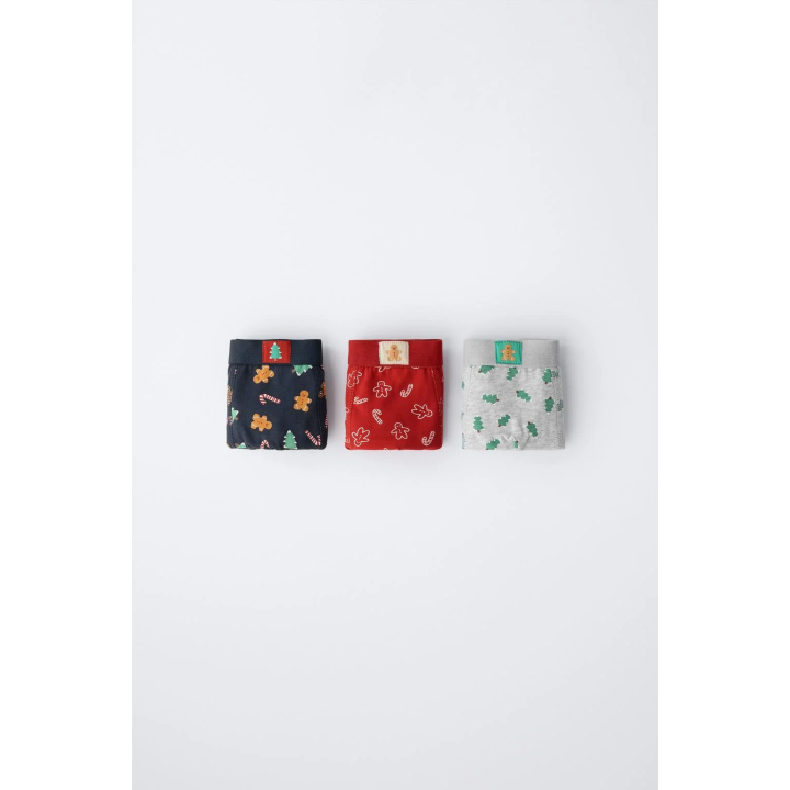 Трусы в коробке с деревьями и печеньем, 2-3 года, тройной набор