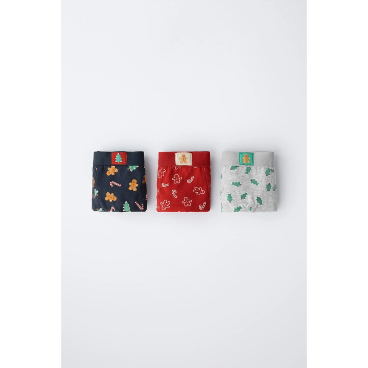 Трусы в коробке с деревьями и печеньем, 2-3 года, тройной набор