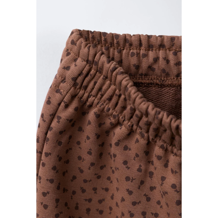 БРЮКИ-КЮЛОТЫ ИЗ МЯГКОЙ ТКАНИ С ПРИНТОМ И КРУЖЕВОМ