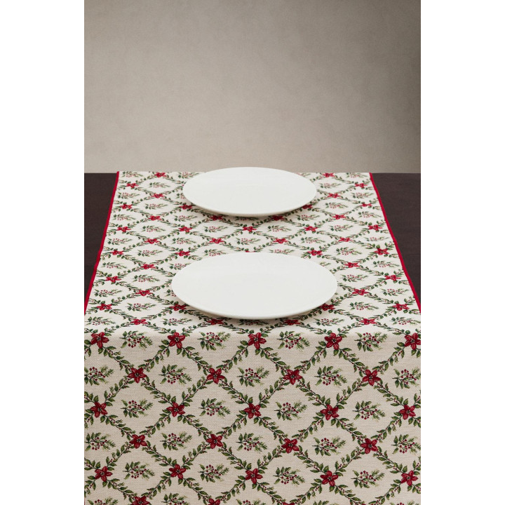 Рождественский коврик zara из жаккарда с алмазным узором