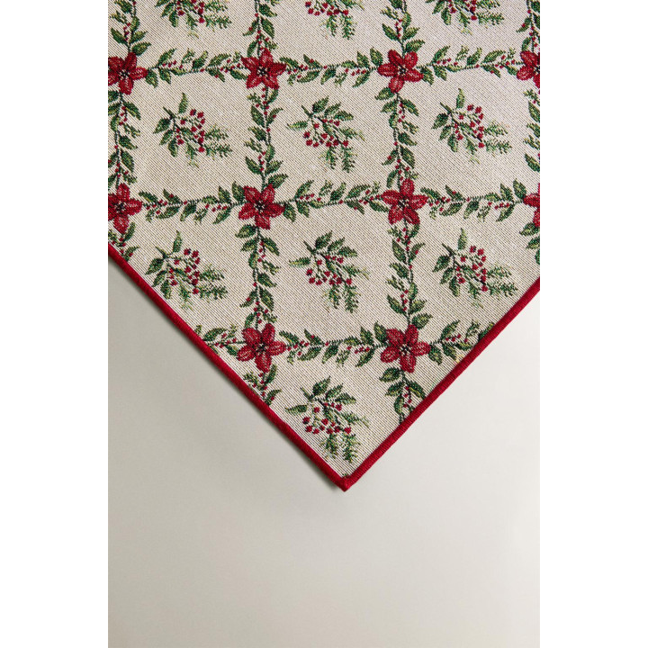 Рождественский коврик zara из жаккарда с алмазным узором
