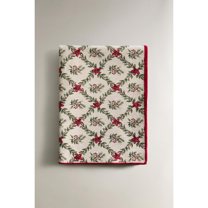 Рождественский коврик zara из жаккарда с алмазным узором