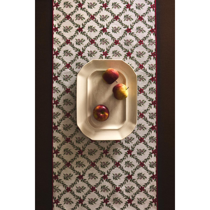 Рождественский коврик zara из жаккарда с алмазным узором