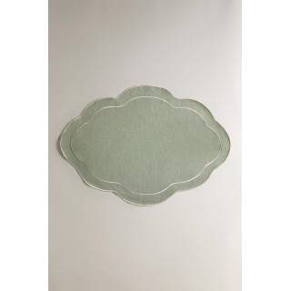 Льняное рождественское салфетка с деталями из ниток