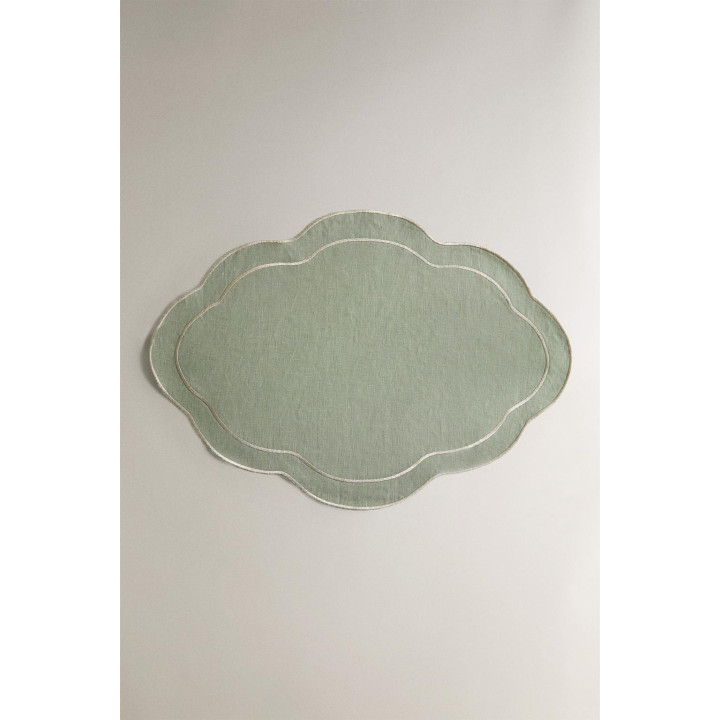 Льняное рождественское салфетка с деталями из ниток