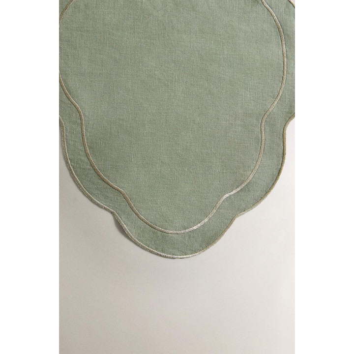 Льняное рождественское салфетка с деталями из ниток