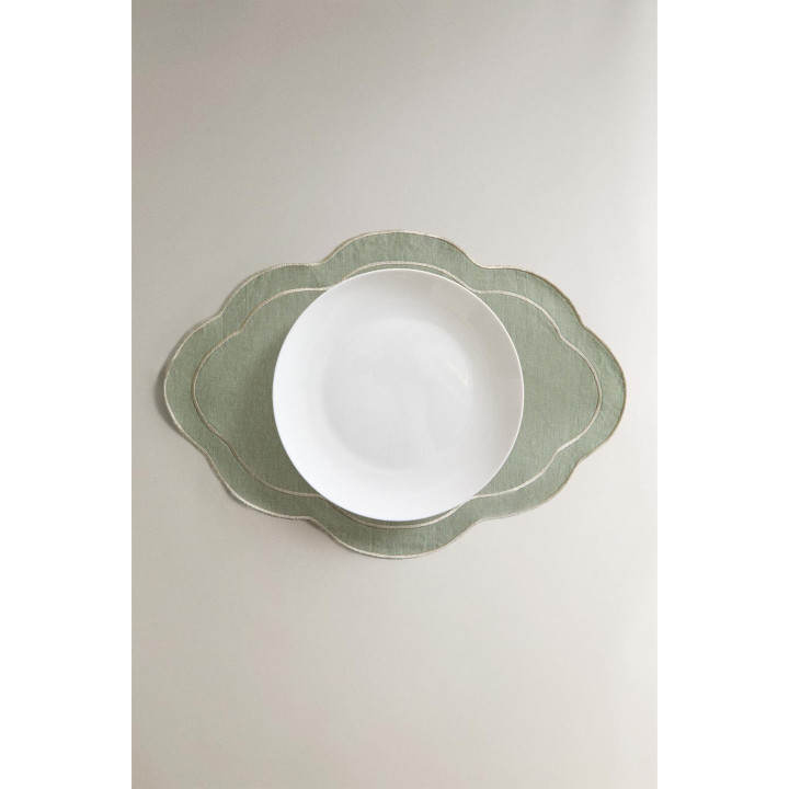 Льняное рождественское салфетка с деталями из ниток