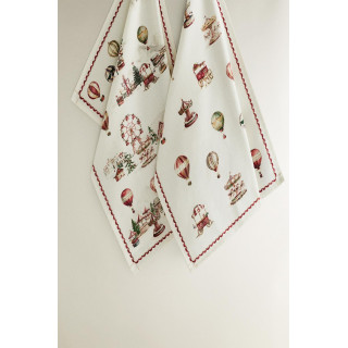 Набор хлопковых рождественских кухонных полотенец с воздушным шаром (набор из 2 штук)