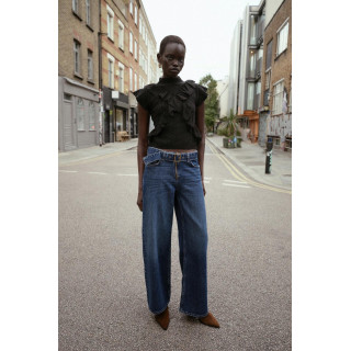 ТОП ИЗ ТРИКОТАЖА «РИШЕЛЬЕ» С ВОЛАНАМИ