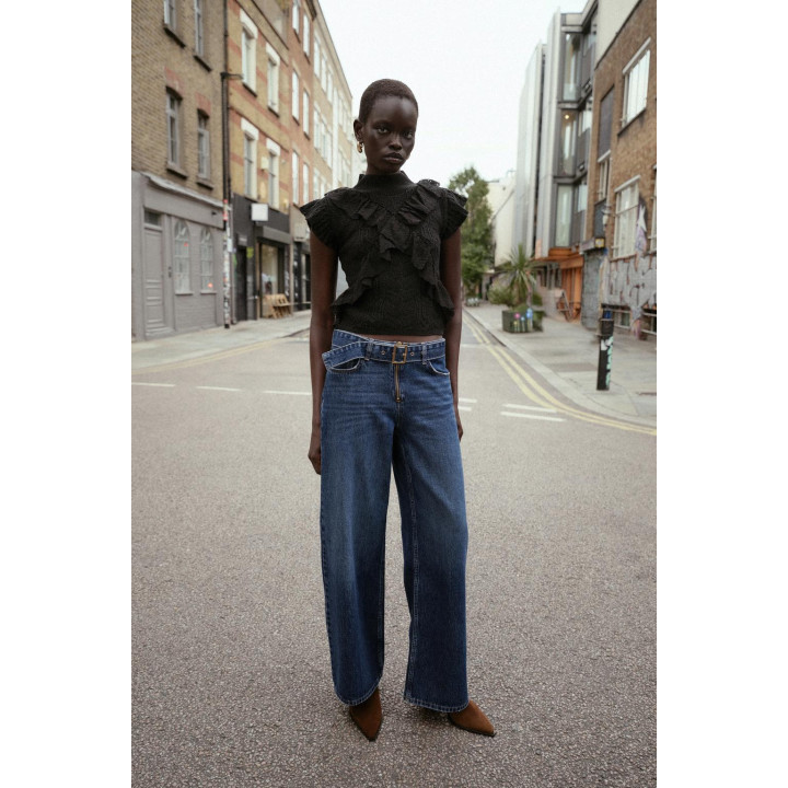 ТОП ИЗ ТРИКОТАЖА «РИШЕЛЬЕ» С ВОЛАНАМИ